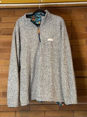 Men's Heather Gray Quarter-Zip Reversible Sherpa